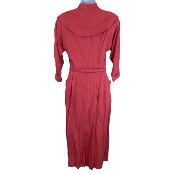 Vintage 50s Presige Junior of New York Womens Dress | Pink | Pockets Belted - Picture 2 of 14